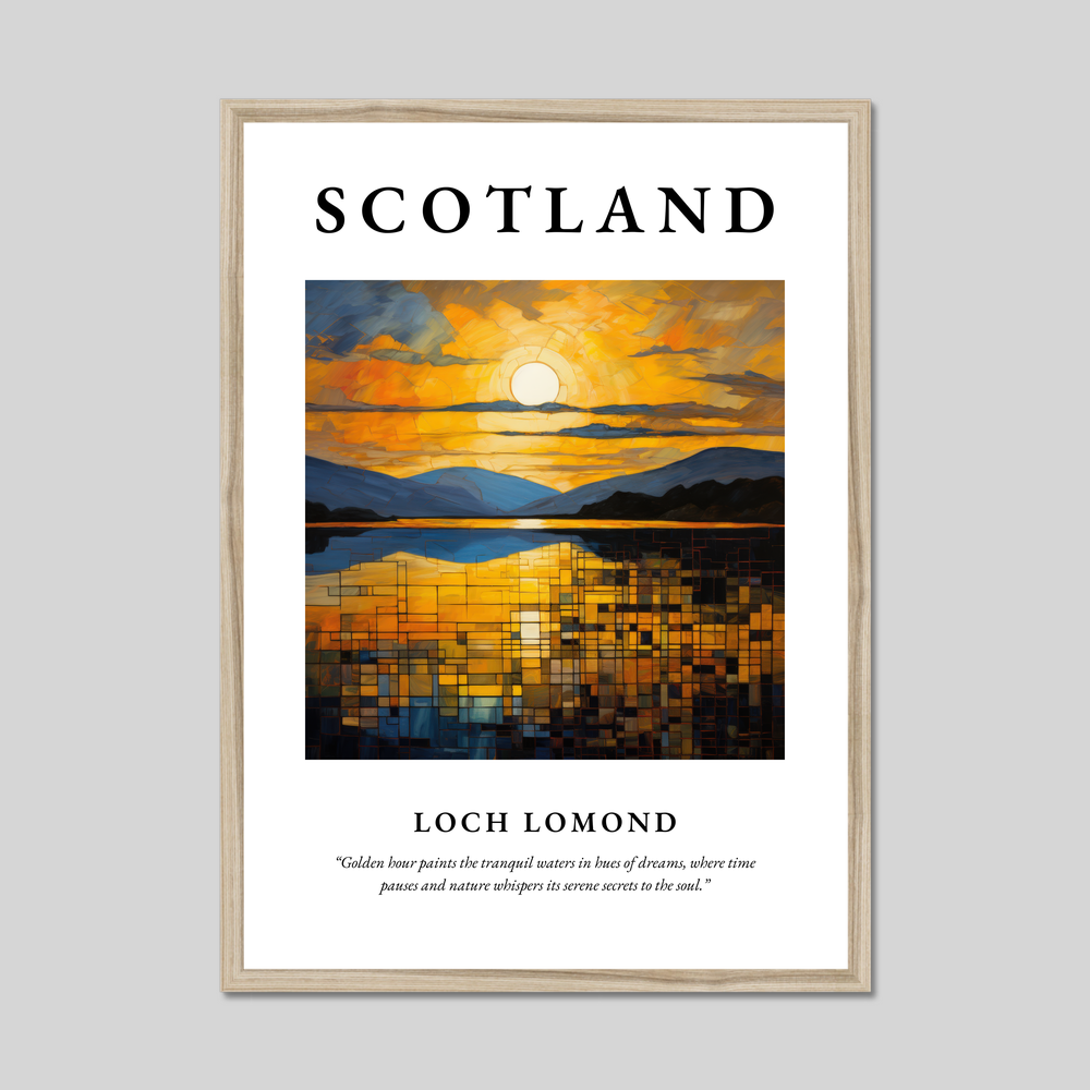 Poster in a natural frame with the word Scotland