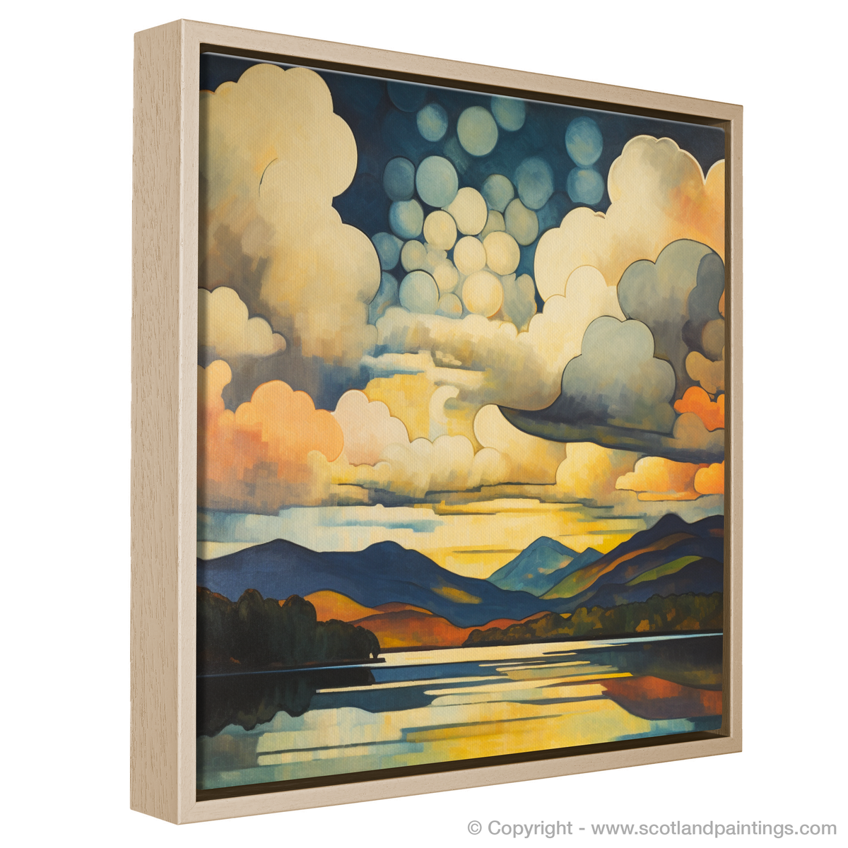 Painting and Art Print of A huge sky above Loch Lomond entitled 