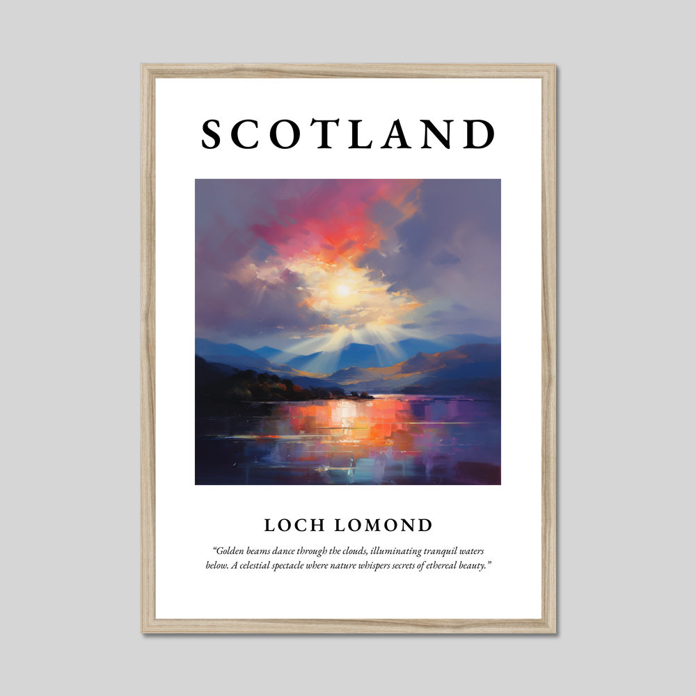 Poster in a natural frame with the word Scotland