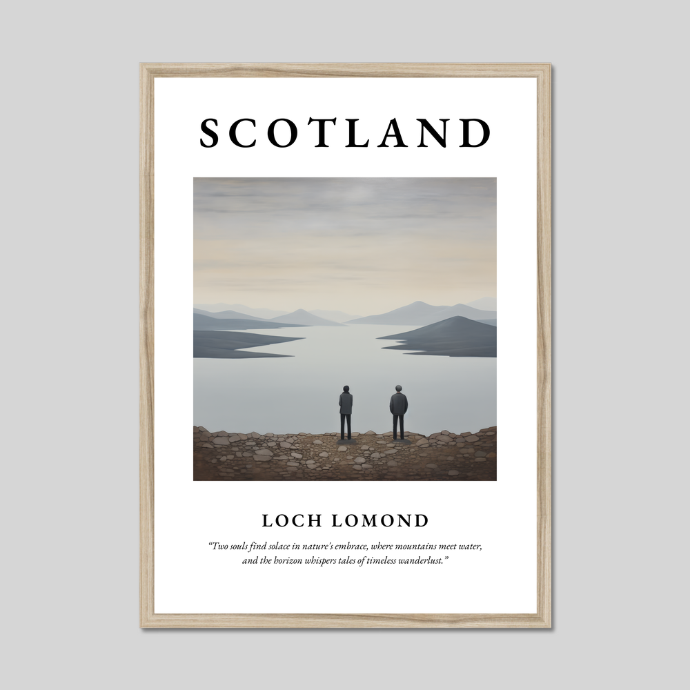 Poster in a natural frame with the word Scotland