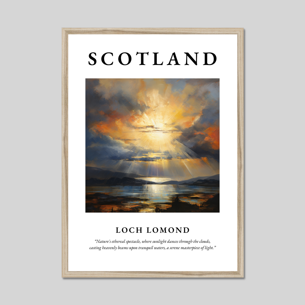 Poster in a natural frame with the word Scotland