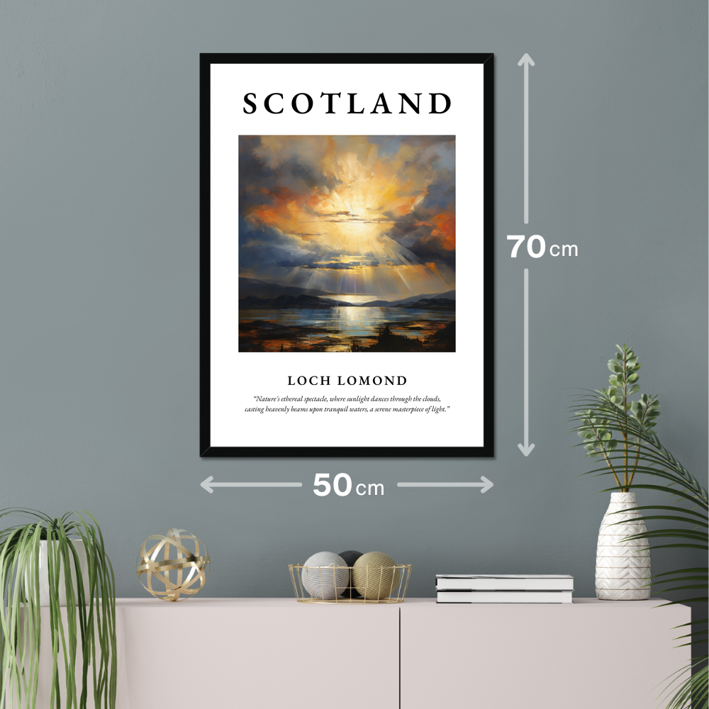 Poster of Loch Lomond hanging on a wall