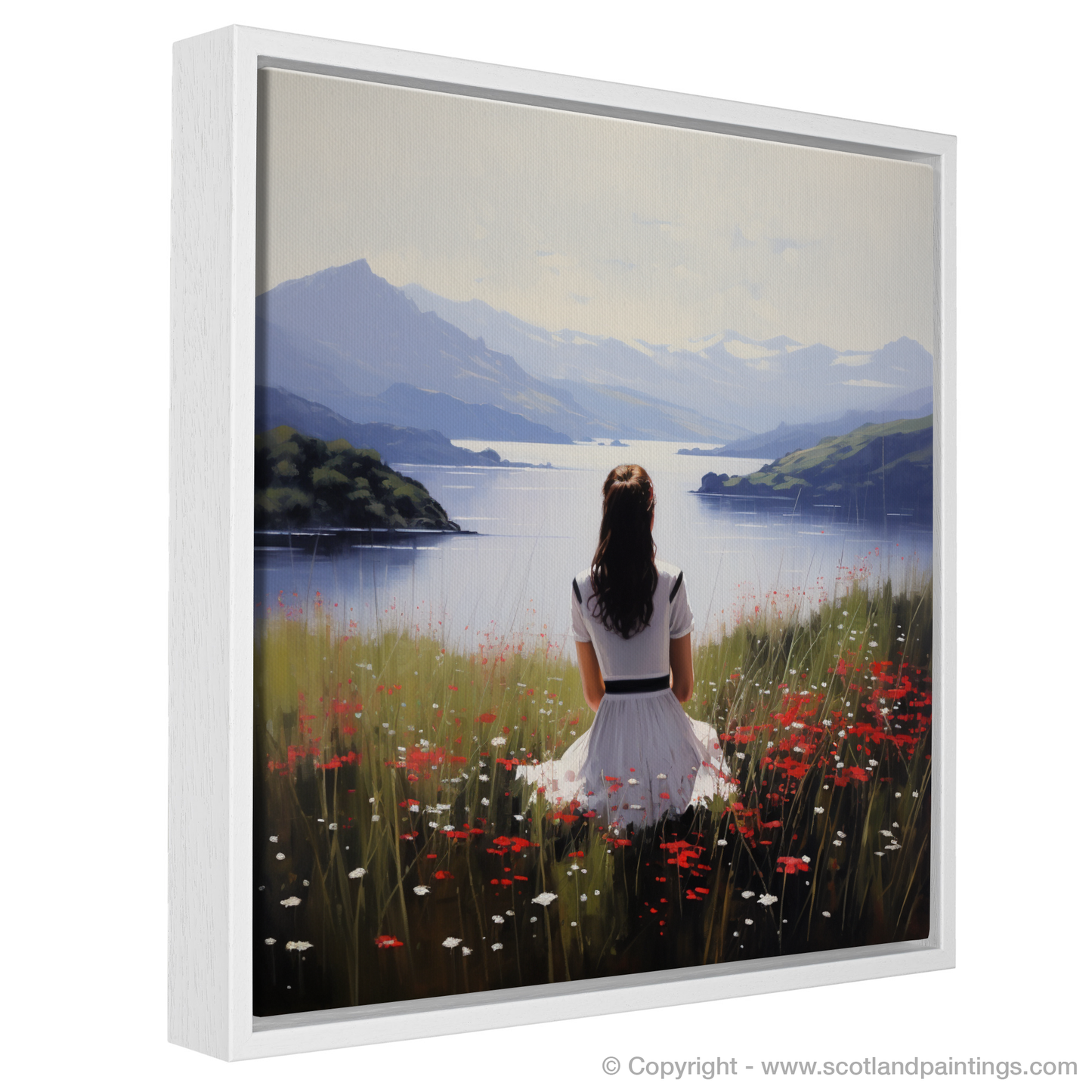 Painting and Art Print of Wildflowers by Loch Lomond entitled "Wildflowers by Loch Lomond: A Tranquil Scottish Retreat".