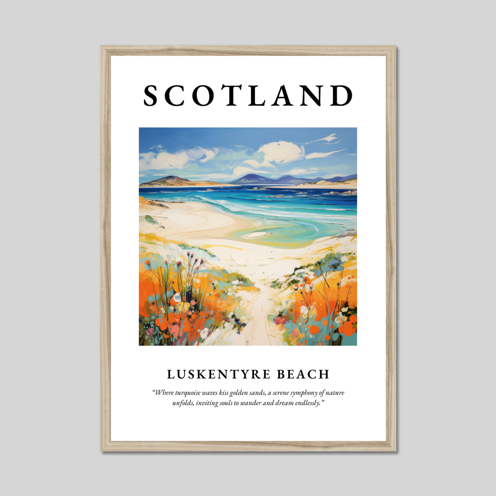 Poster in a natural frame with the word Scotland