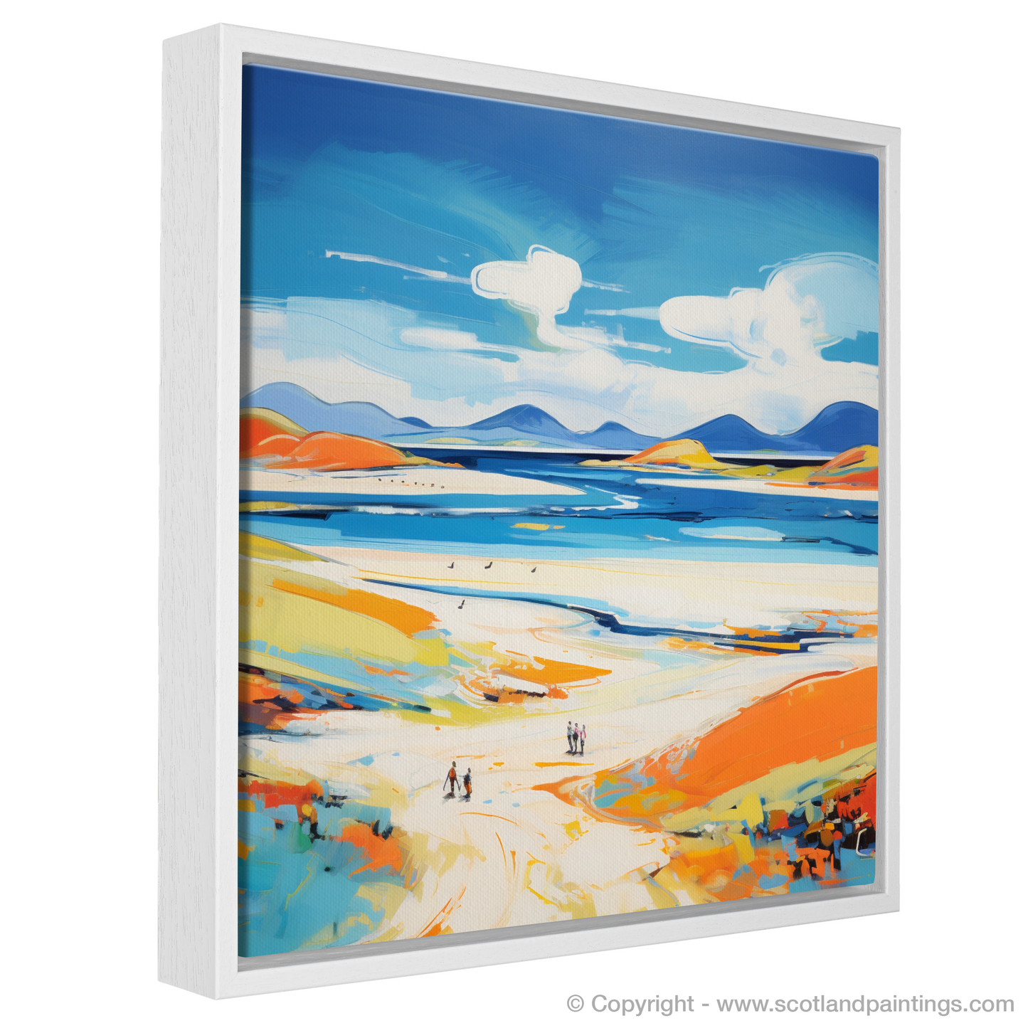 Painting and Art Print of Luskentyre Beach, Isle of Harris entitled "Luskentyre Beach: A Fauvist Ode to Scottish Shores".