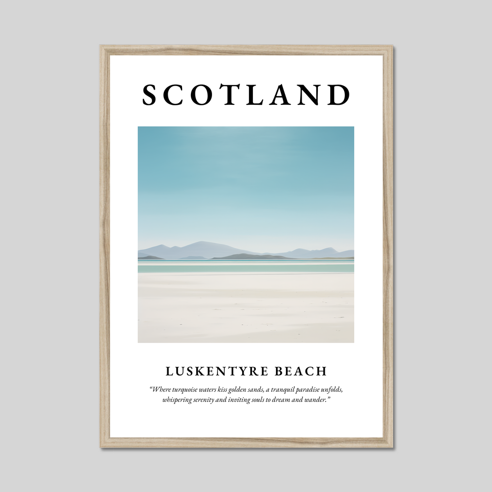 Poster in a natural frame with the word Scotland