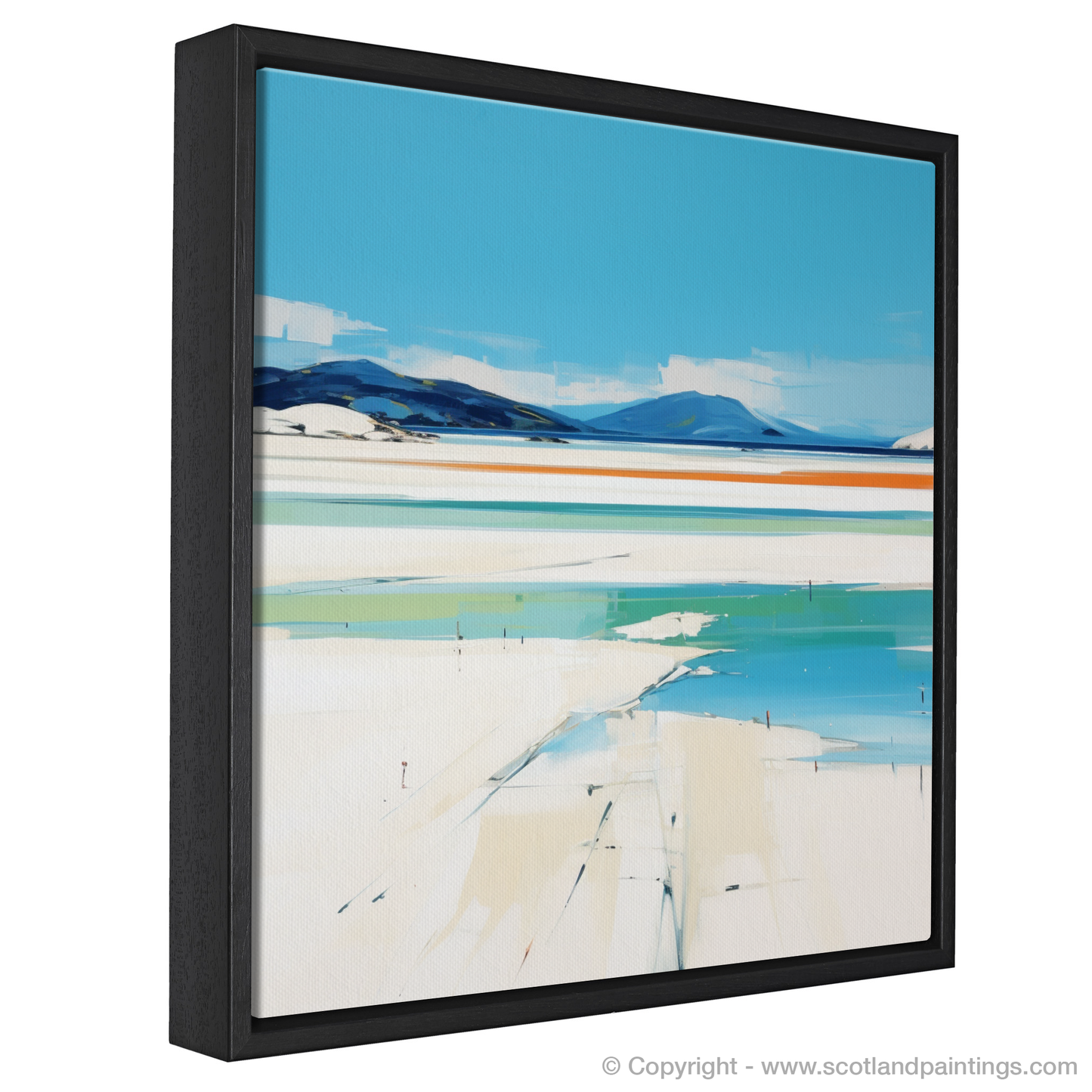 Painting and Art Print of Luskentyre Beach, Isle of Harris entitled "Sweeping Serenity: Luskentyre Beach Contemporary Art Piece".