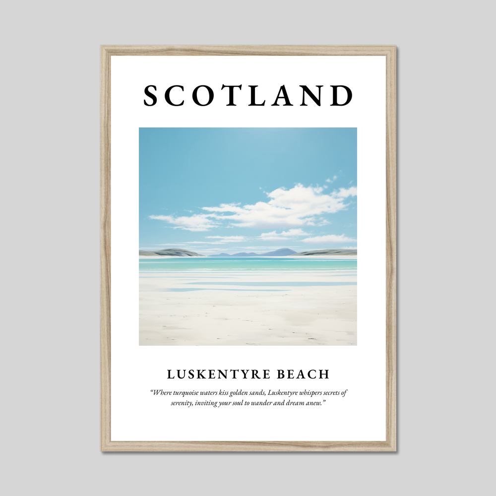 Poster in a natural frame with the word Scotland