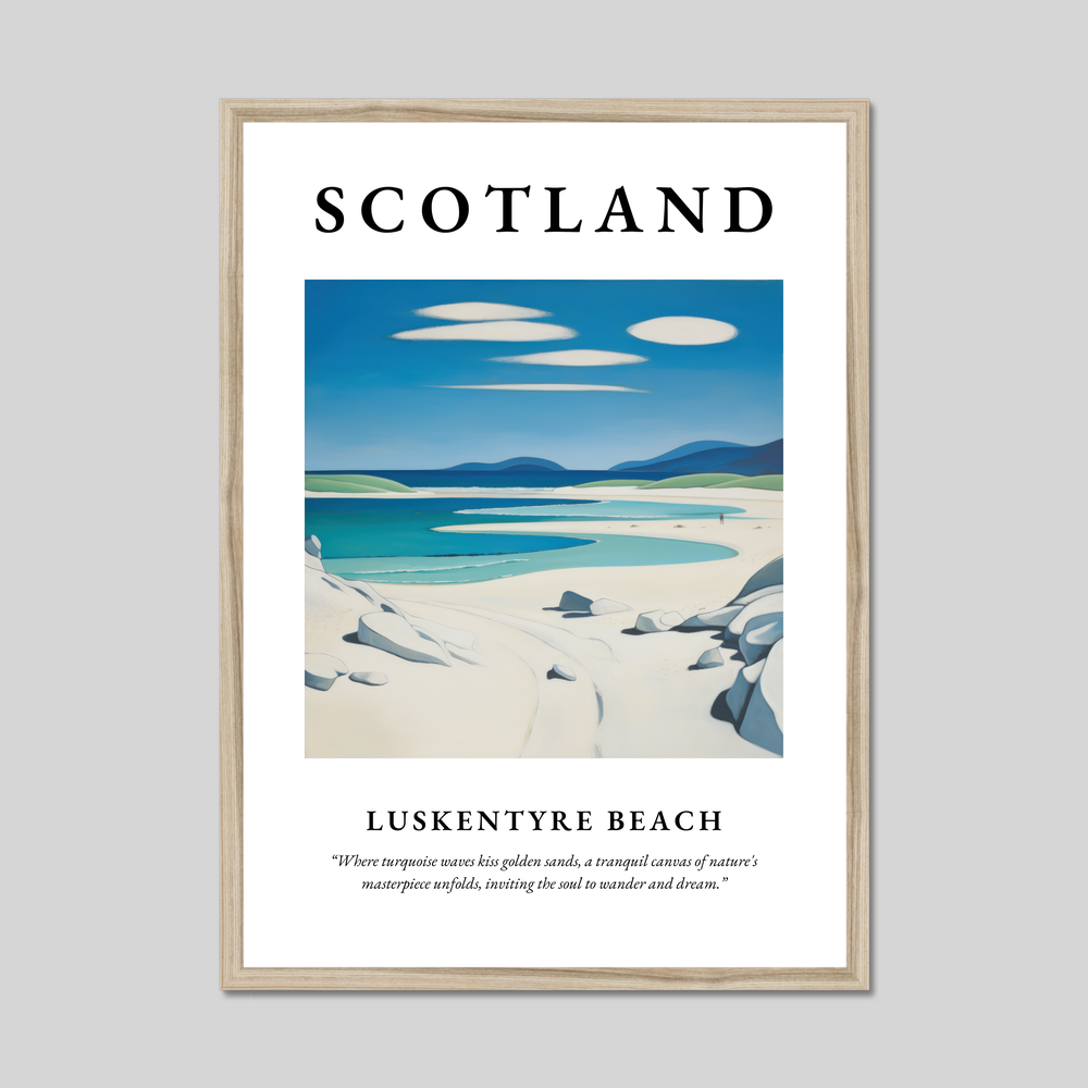 Poster in a natural frame with the word Scotland