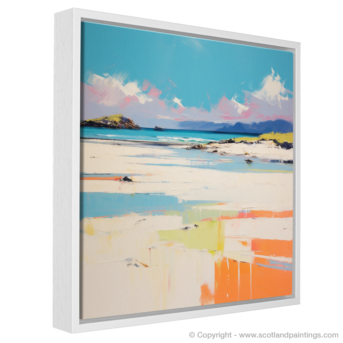 Painting and Art Print of Camusdarach Beach, Arisaig entitled "Camusdarach Beach: A Contemporary Ode to Scotland's Seaside Splendour".