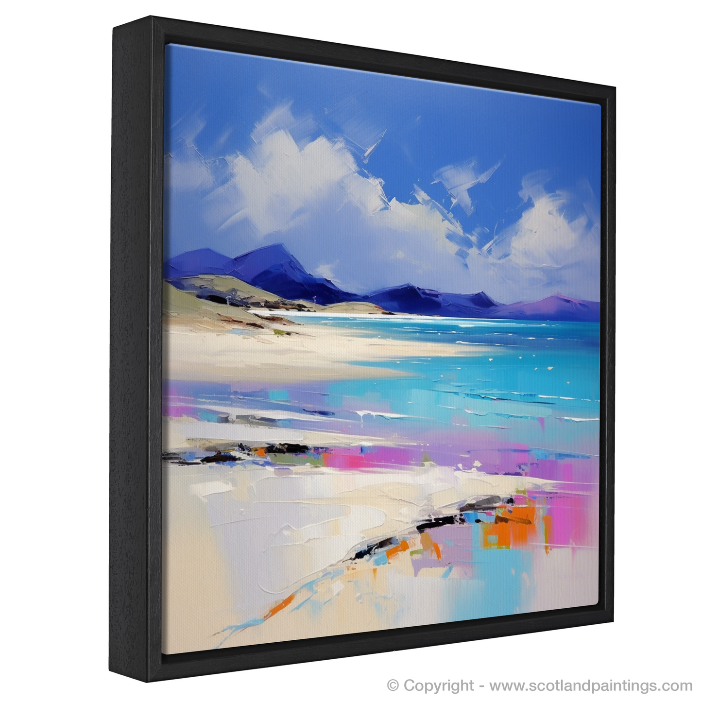 Painting and Art Print of Luskentyre Beach, Isle of Harris entitled "Luskentyre Beach Reverie: An Expressionist Ode to the Hebridean Jewel".