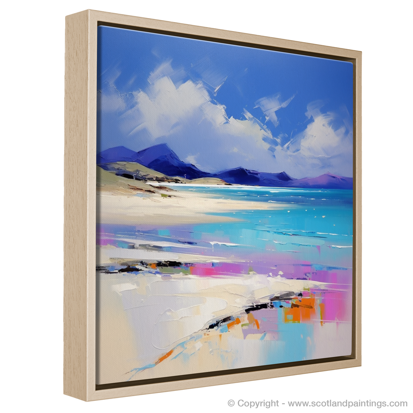 Painting and Art Print of Luskentyre Beach, Isle of Harris entitled "Luskentyre Beach Reverie: An Expressionist Ode to the Hebridean Jewel".