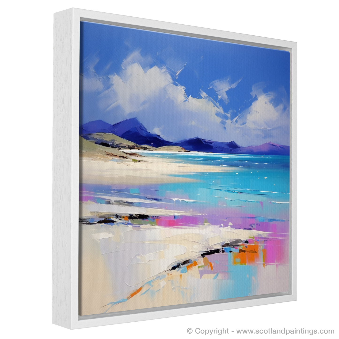 Painting and Art Print of Luskentyre Beach, Isle of Harris entitled "Luskentyre Beach Reverie: An Expressionist Ode to the Hebridean Jewel".