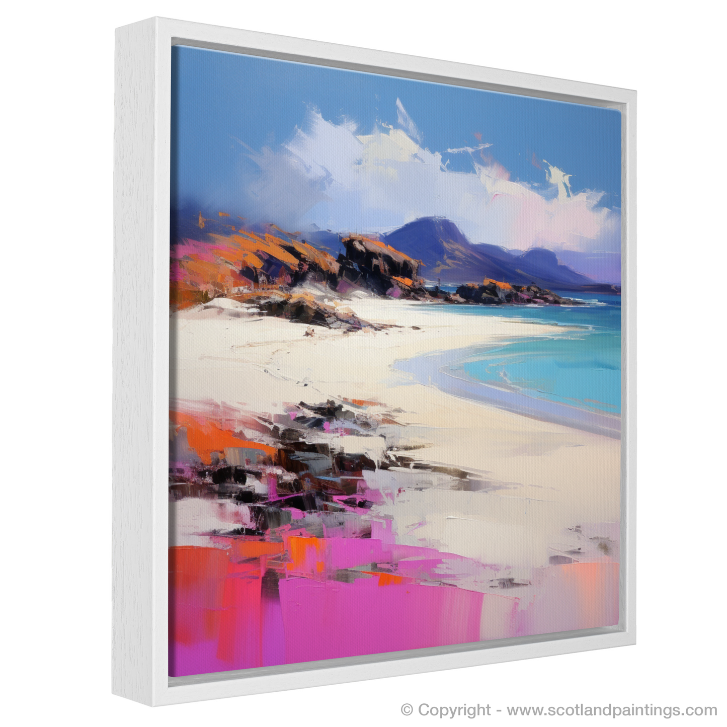 Painting and Art Print of Camusdarach Beach, Arisaig entitled "Expressionism Unleashed: Camusdarach Beach's Wild Beauty".
