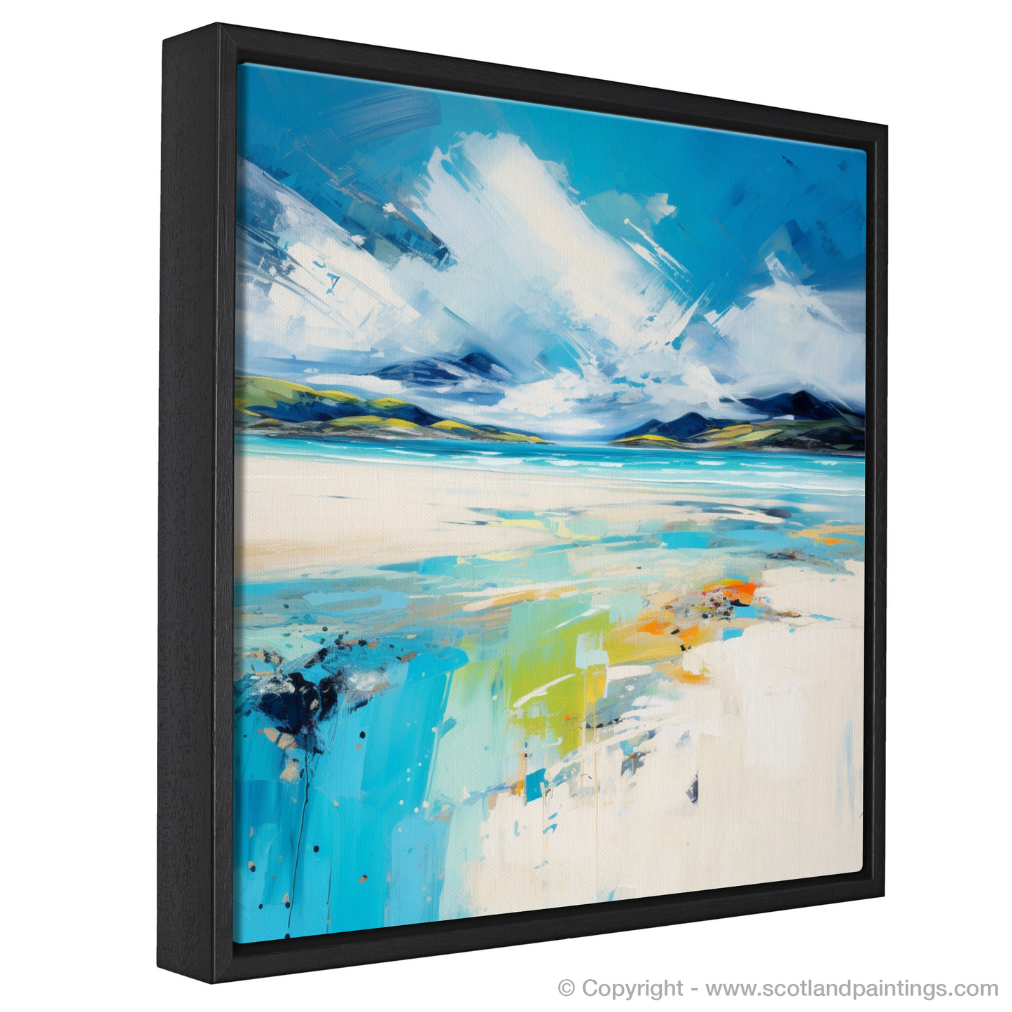 Painting and Art Print of Luskentyre Beach, Isle of Harris entitled "Luskentyre Beach Bliss: An Expressionist Ode to Scottish Shores".