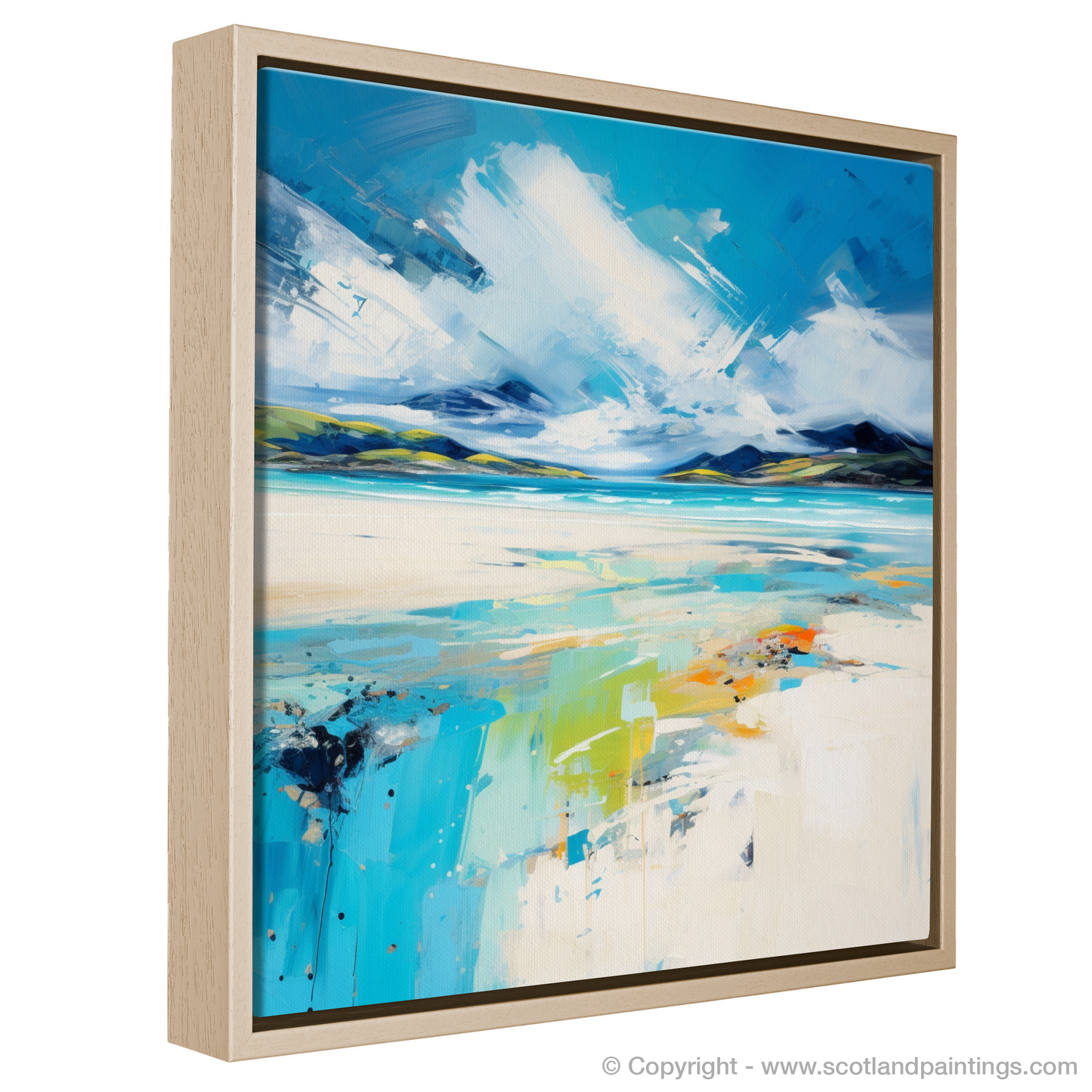 Painting and Art Print of Luskentyre Beach, Isle of Harris entitled "Luskentyre Beach Bliss: An Expressionist Ode to Scottish Shores".