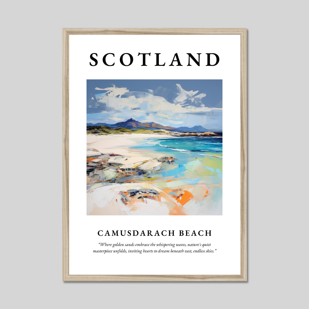 Poster in a natural frame with the word Scotland