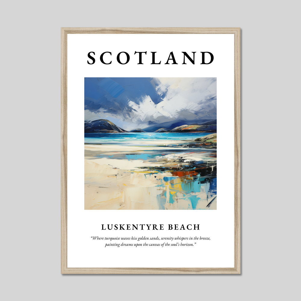 Poster in a natural frame with the word Scotland