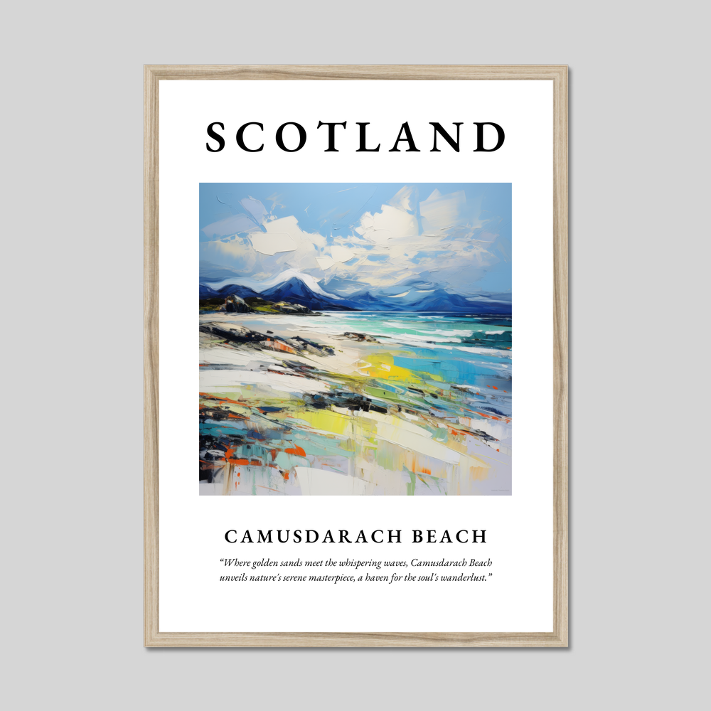 Poster in a natural frame with the word Scotland