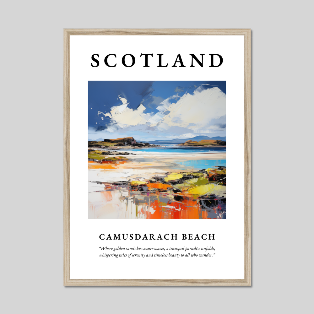 Poster in a natural frame with the word Scotland