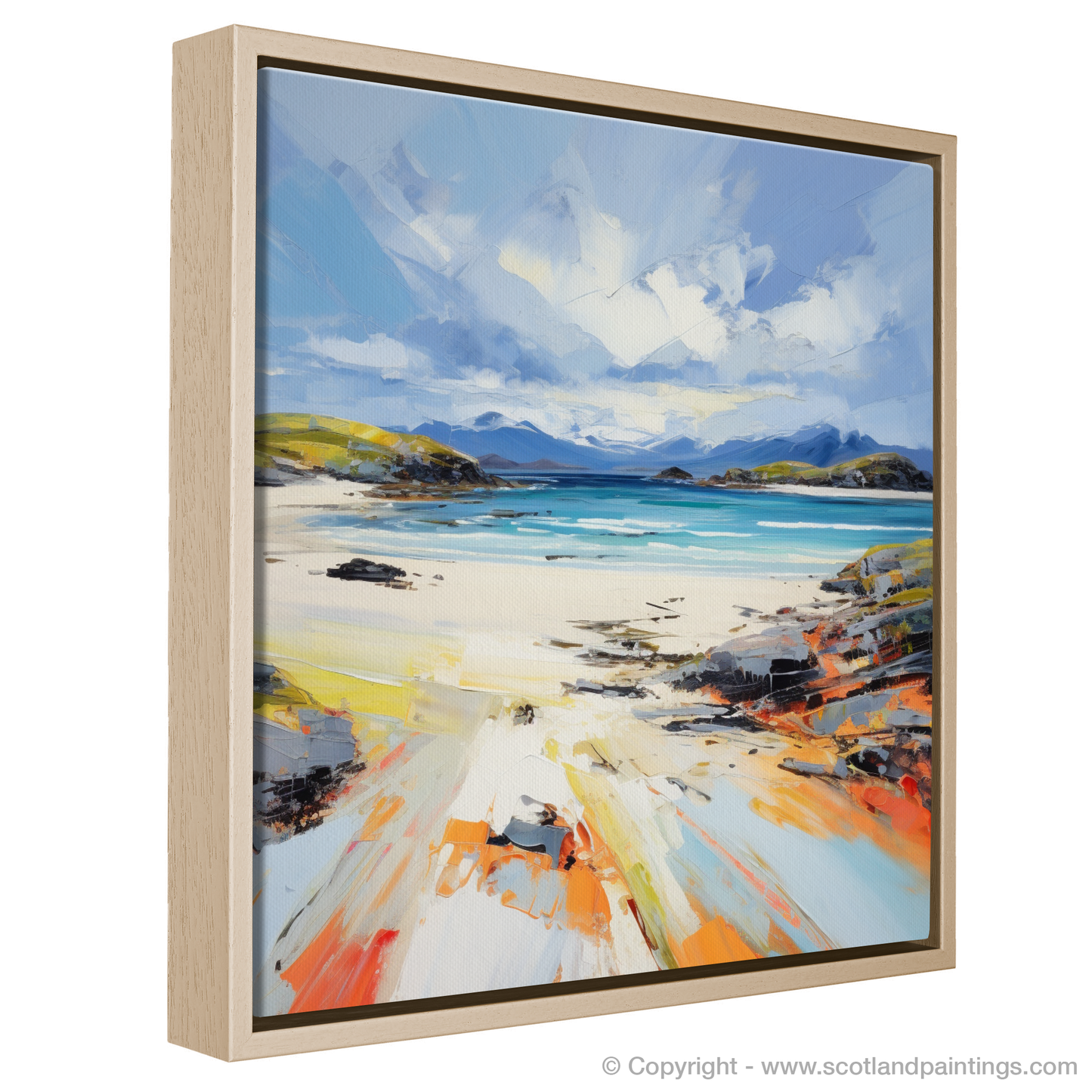 Painting and Art Print of Camusdarach Beach, Arisaig entitled "Expressionist Serenade of Camusdarach Beach, Arisaig".