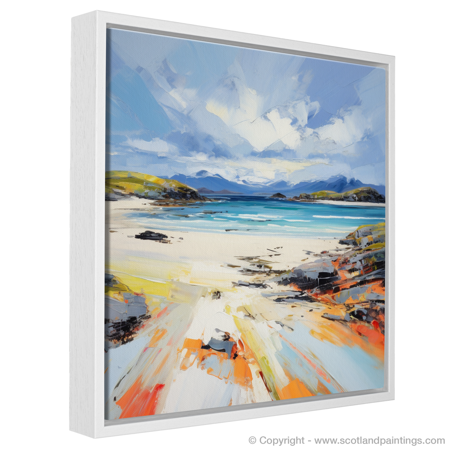Painting and Art Print of Camusdarach Beach, Arisaig entitled "Expressionist Serenade of Camusdarach Beach, Arisaig".