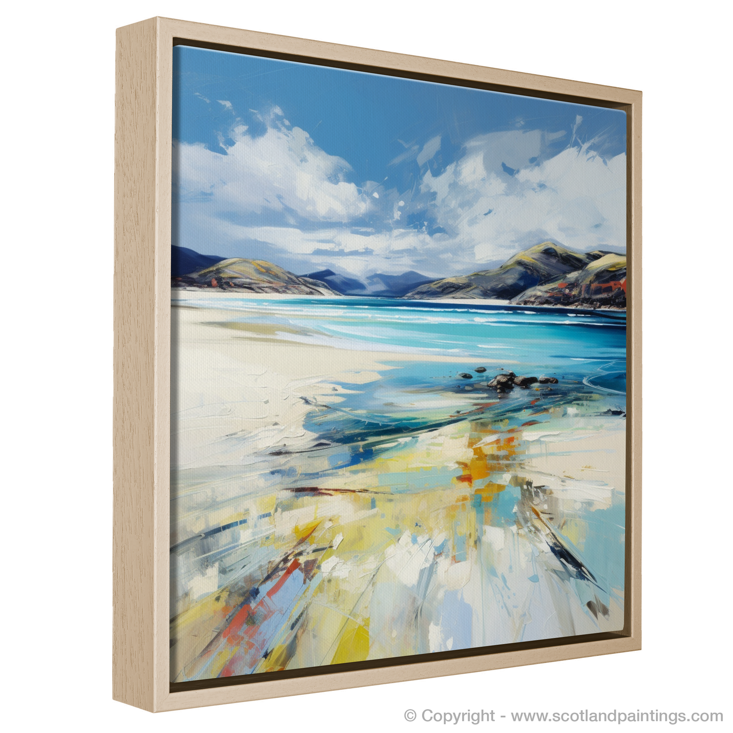 Painting and Art Print of Luskentyre Beach, Isle of Harris entitled "Luskentyre Beach: An Expressionist Ode to Scottish Shores".