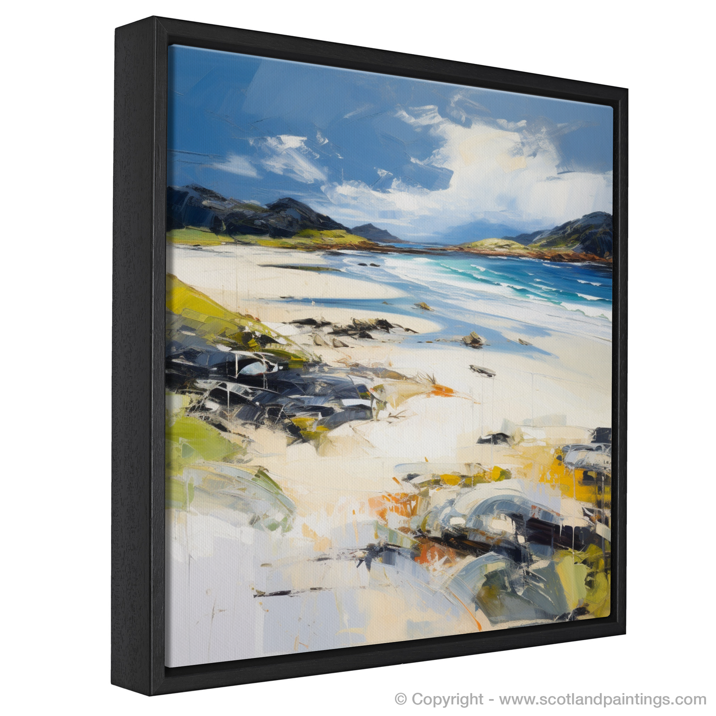 Painting and Art Print of Camusdarach Beach, Arisaig entitled "Expression of Camusdarach Beach: An Untamed Scottish Elegance".