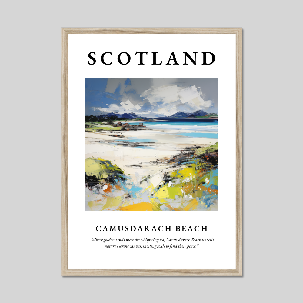 Poster in a natural frame with the word Scotland