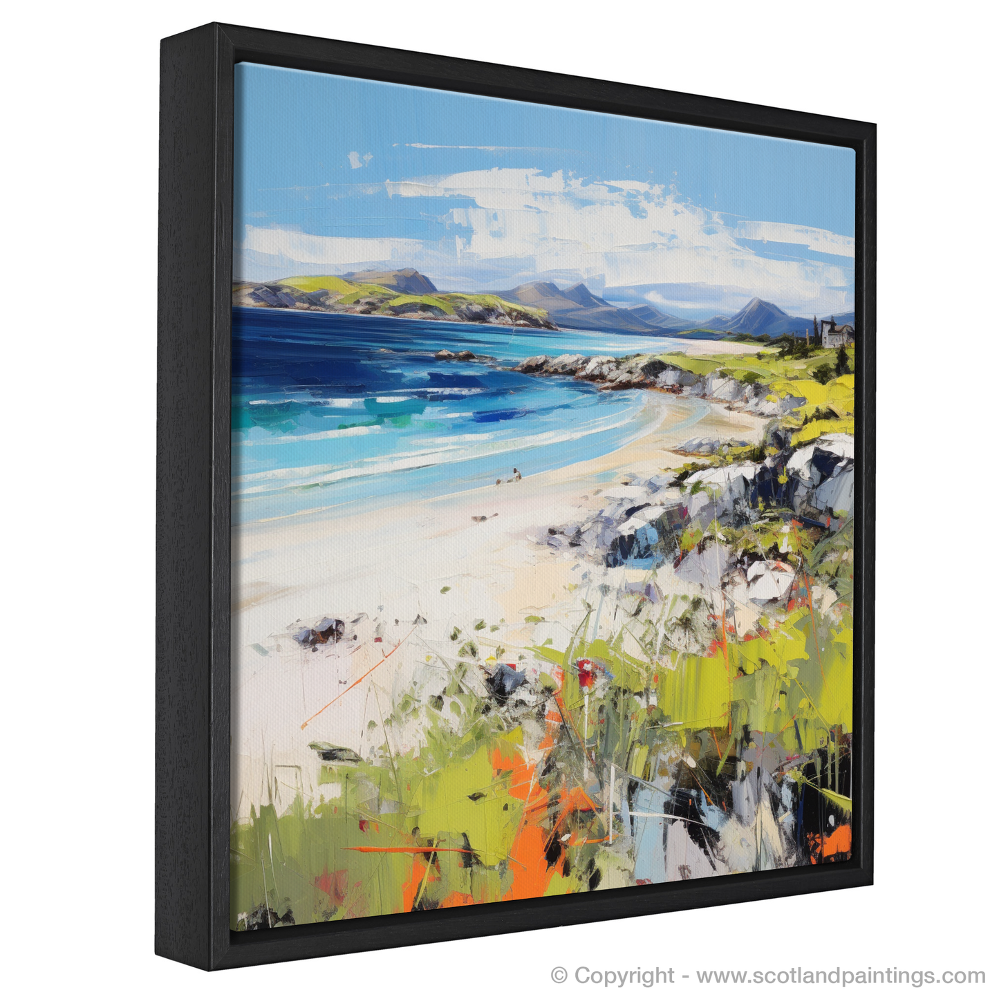 Painting and Art Print of Camusdarach Beach, Arisaig entitled "Wild Allure of Camusdarach Beach: An Expressionist Odyssey".