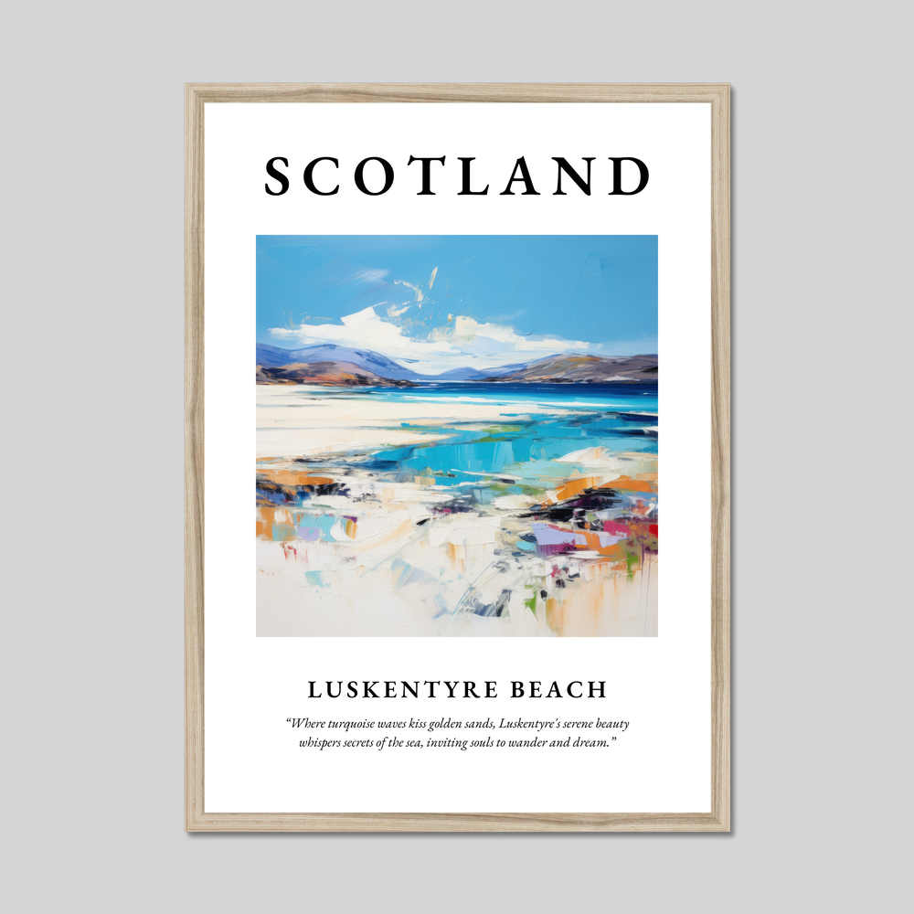 Poster in a natural frame with the word Scotland