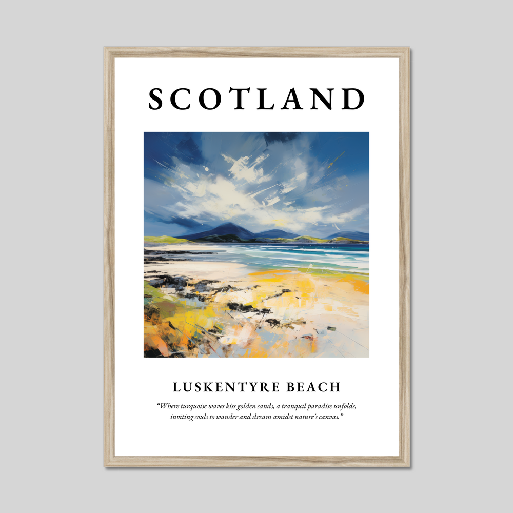 Poster in a natural frame with the word Scotland