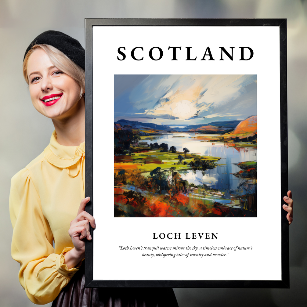 Person holding a poster of Loch Leven
