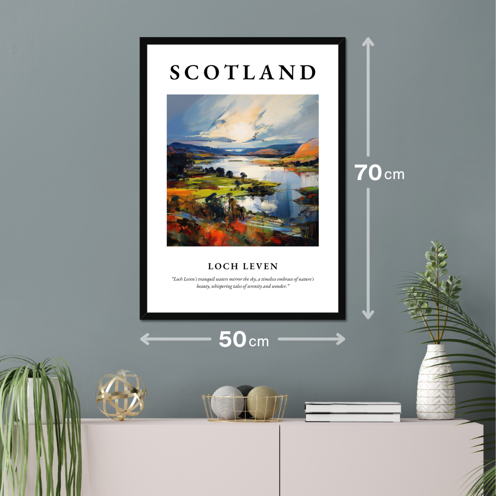 Poster of Loch Leven hanging on a wall