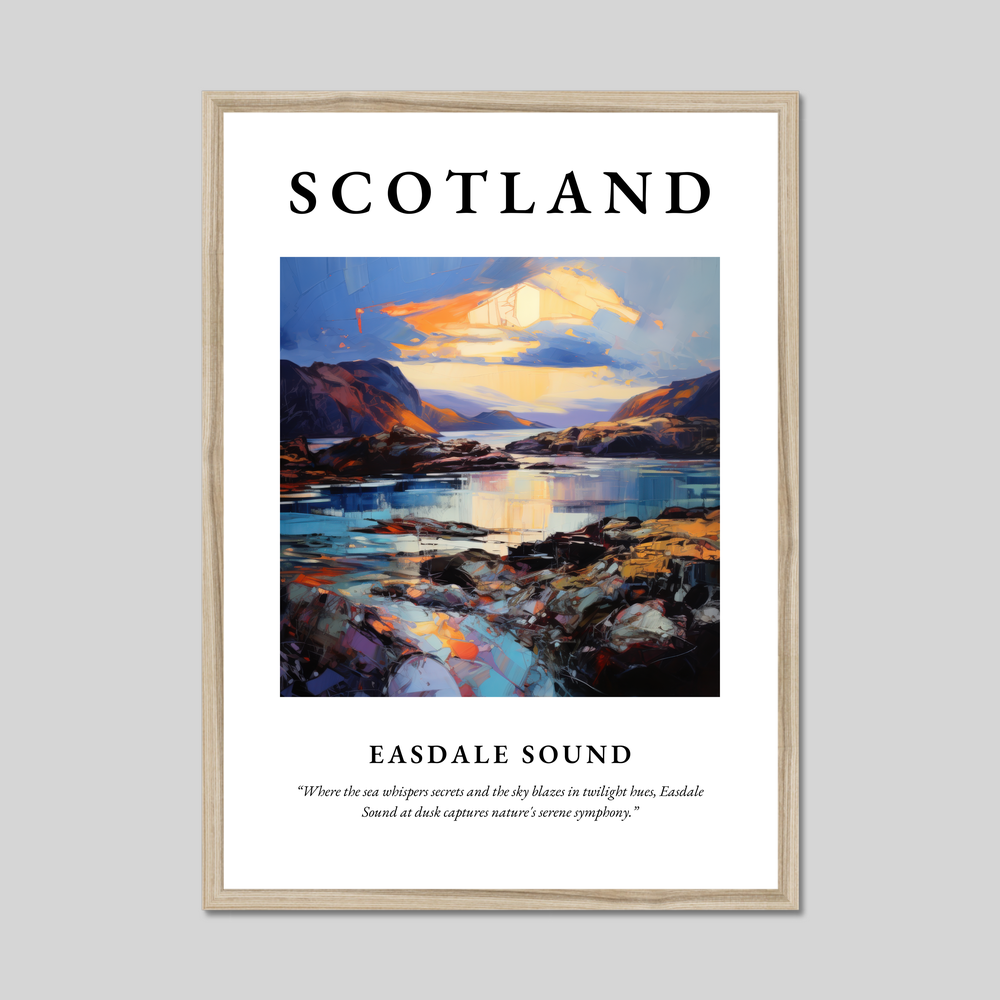 Poster in a natural frame with the word Scotland