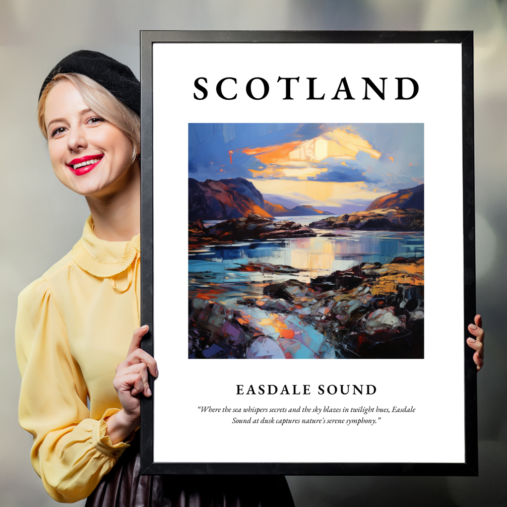Person holding a poster of Easdale Sound
