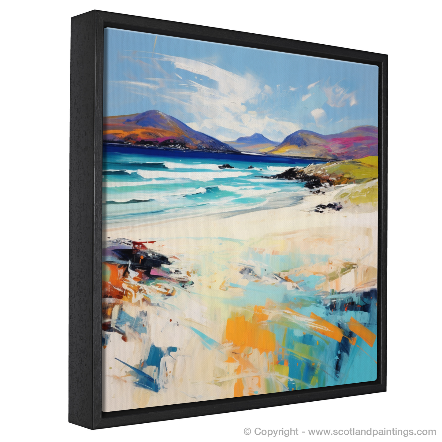 Painting and Art Print of Luskentyre Sands, Isle of Lewis entitled "Wild Whispers of Luskentyre Sands".