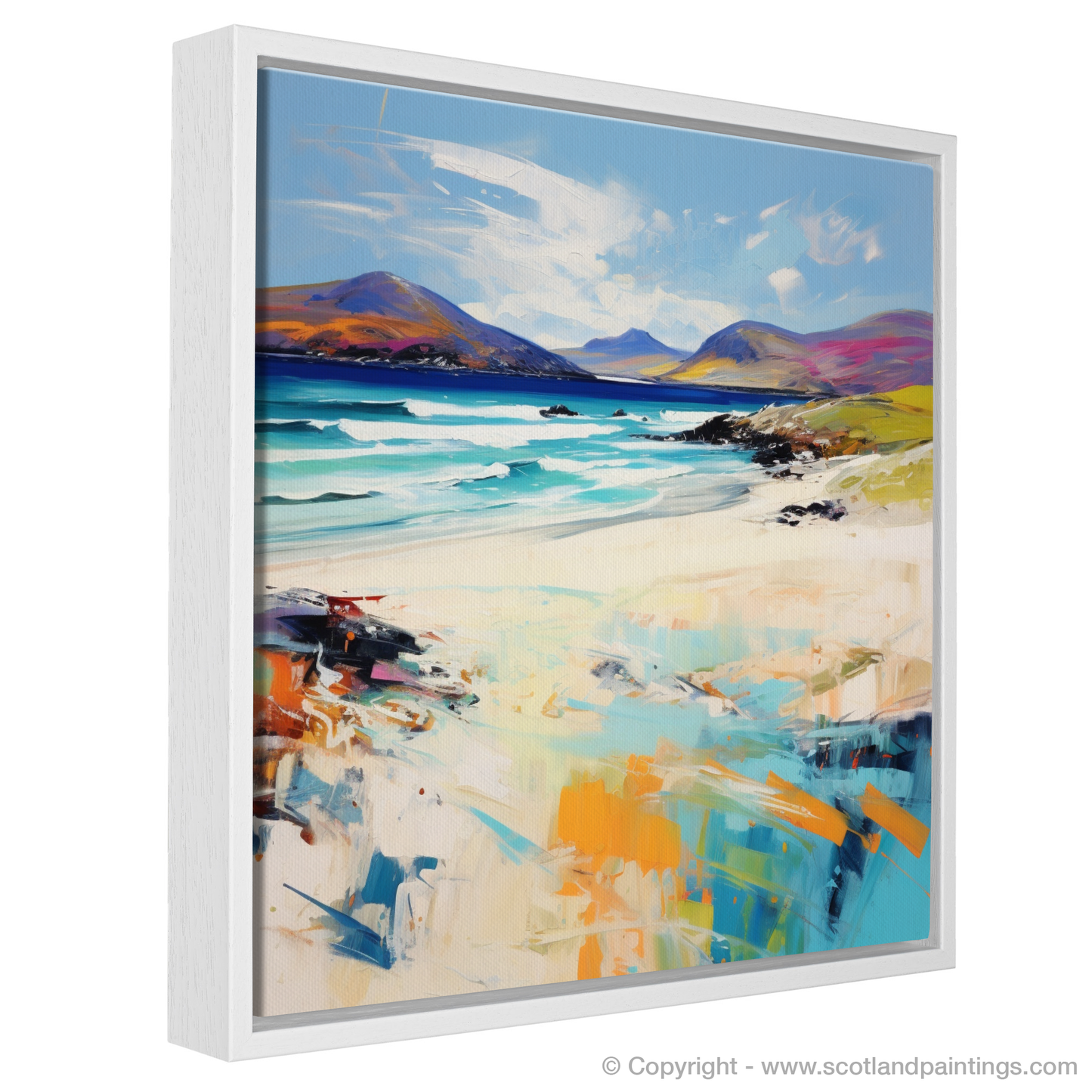 Painting and Art Print of Luskentyre Sands, Isle of Lewis entitled "Wild Whispers of Luskentyre Sands".