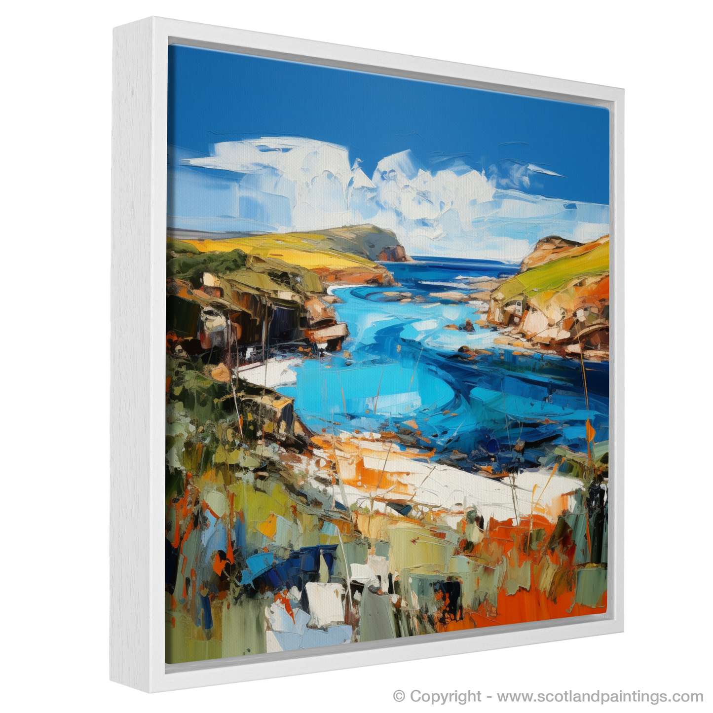 Painting and Art Print of Scourie Bay, Sutherland entitled "Capturing the Essence of Scourie Bay: An Expressionist Homage to Scottish Coves".