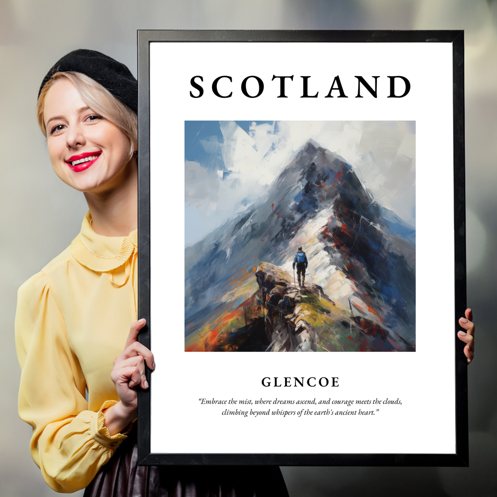 Person holding a poster of Glencoe