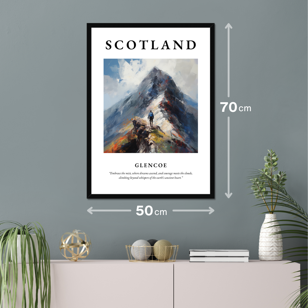 Poster of Glencoe hanging on a wall