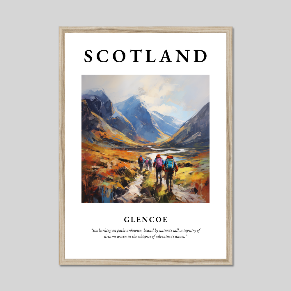 Poster in a natural frame with the word Scotland