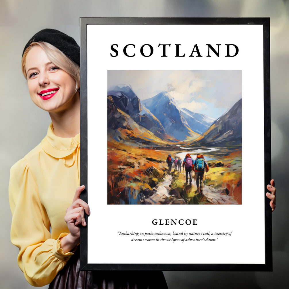 Person holding a poster of Glencoe