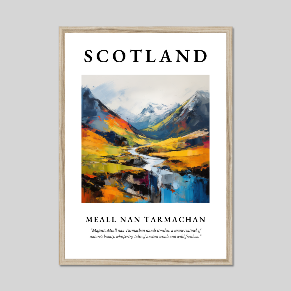 Poster in a natural frame with the word Scotland