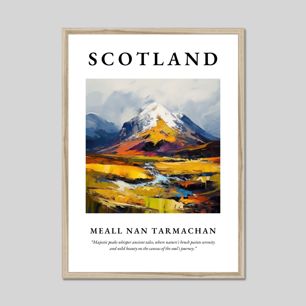 Poster in a natural frame with the word Scotland