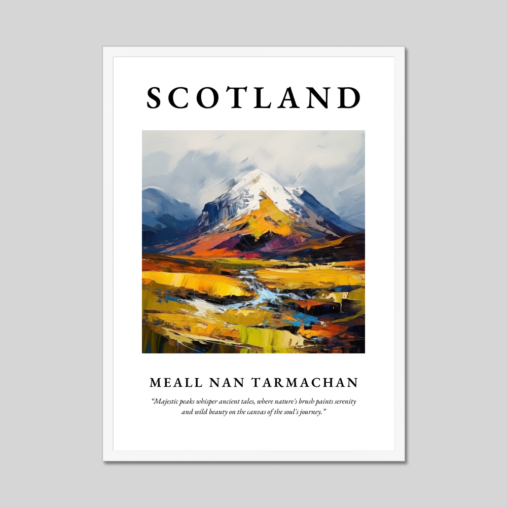 Poster in a white frame with the word Scotland