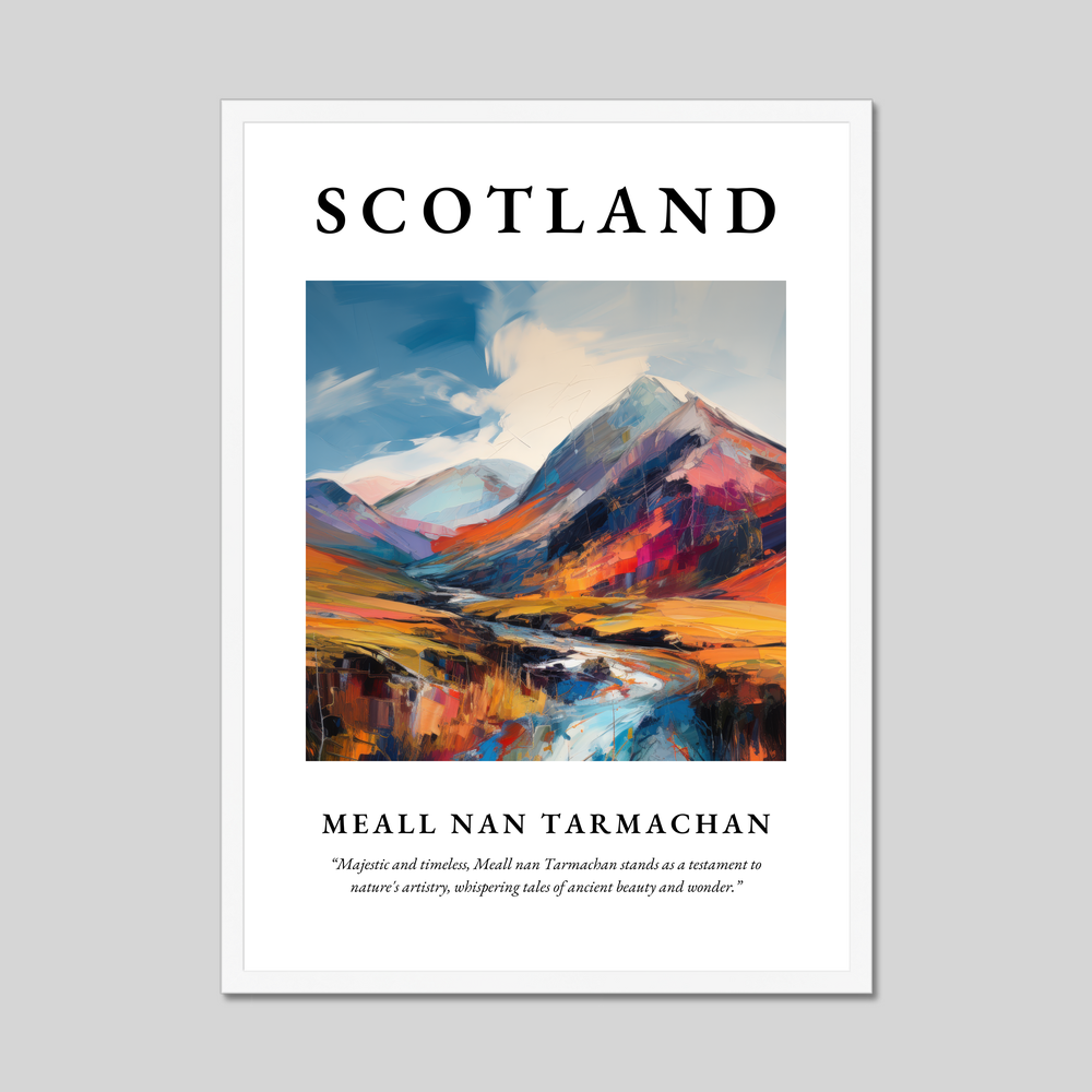 Poster in a white frame with the word Scotland