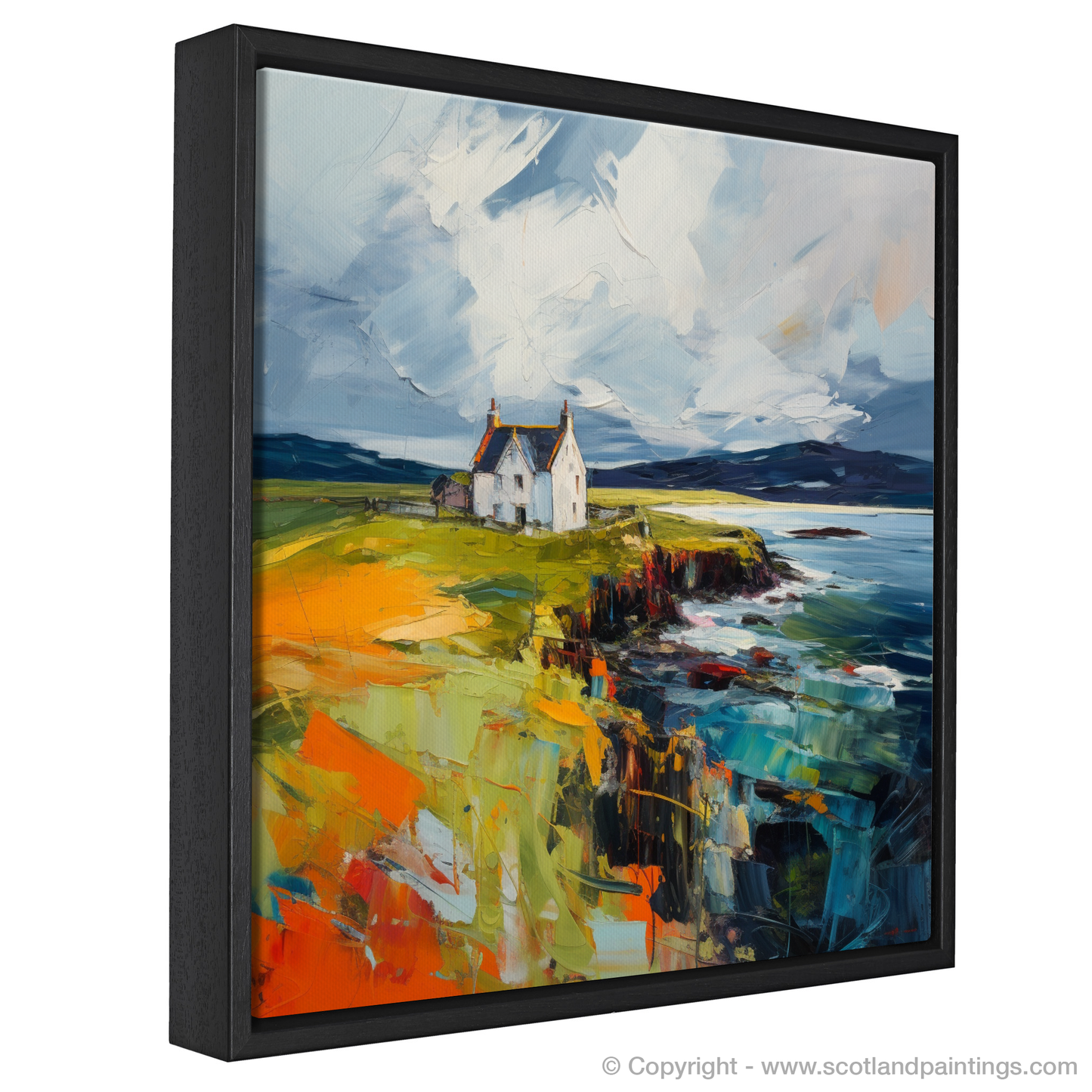 Painting and Art Print of Orkney, North of mainland Scotland entitled "Orkney Unleashed: An Expressionist Ode to Rugged Beauty".