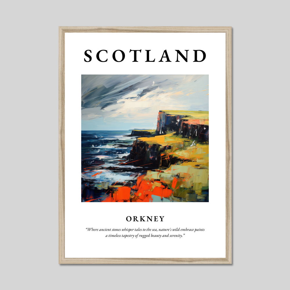 Poster in a natural frame with the word Scotland