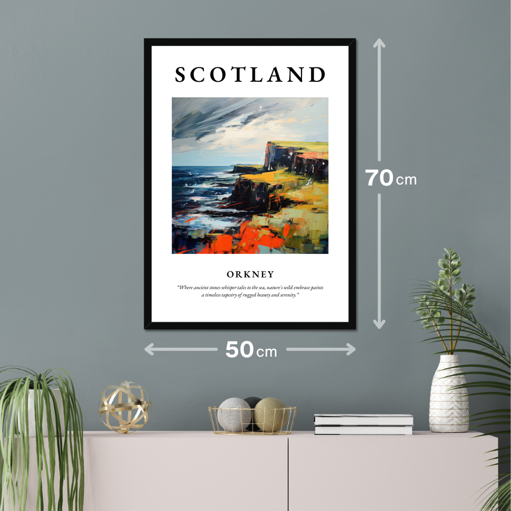 Poster of Orkney hanging on a wall